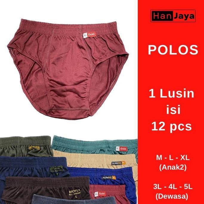 1 LUSIN CELANA DALAM POLOS ANAK - DEWASA CELANA DALAM PRIA LUSINAN TERMURAH