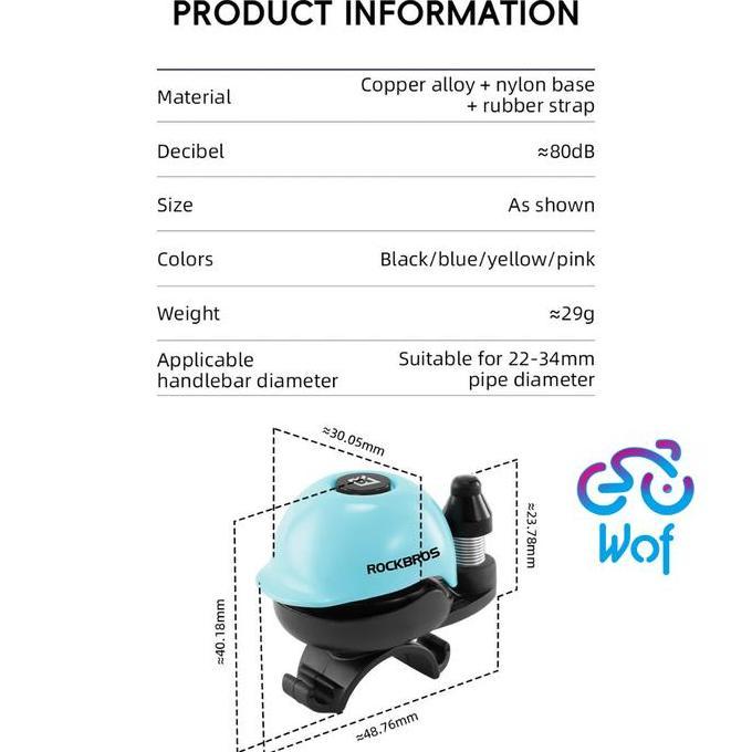 Promo ROCKBROS 2025-1A Bel Sepeda Gunung Sepeda Jalan Raya Suara Klakson Alarm Bentuk Topi Helm Bel 