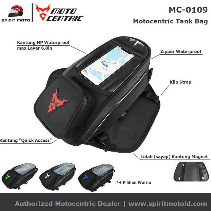Motocentric Tank Bag with Phone Holder | Tas Tangki Motor Touring Ride Tempat HP RESTOCK