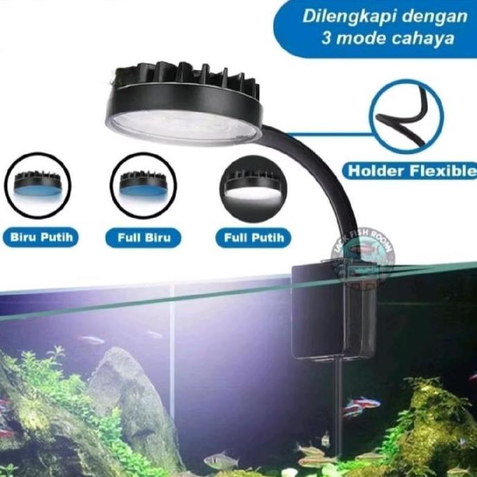 LAMPU LED JEPIT 3 MODE WARNA AQUARIUM AQUASCAPE