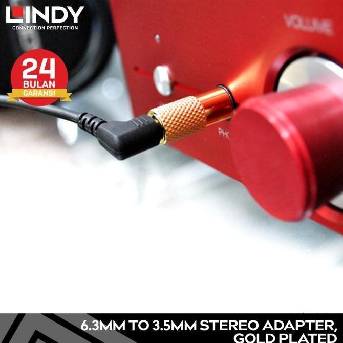 LINDY Audio Jack 6.3mm Male to 3.5mm Female Gold Plated Stereo Accessories Headphones
