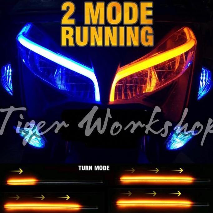 Promo SEPASANG Lampu Alis LED SEN RUNNING WELLCOME LIGHT DRL Alis Slim Fleksibel 30 CM Modul Tanam D