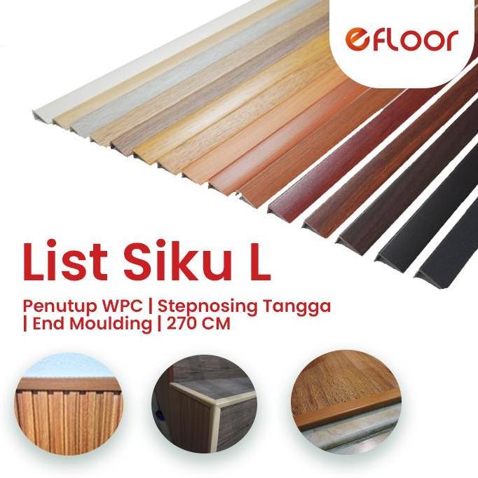 List Siku L List Tangga Stepnosing / Penutup WPC / End Molding untuk Lantai Kayu, Lantai Vinyl, Lant
