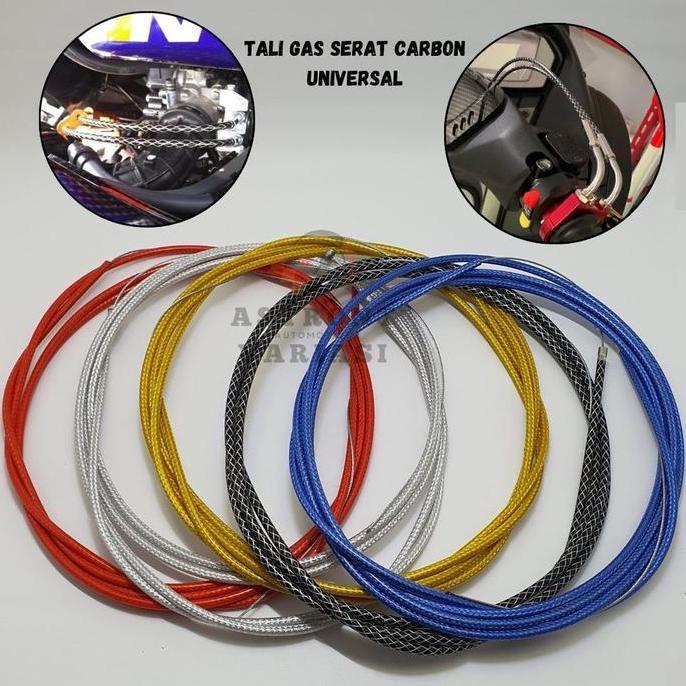 Promo Kabel Tali Gas Serat Carbon Spontan Aktif Selang L Gas 2 Meter & 3 Meter Universal Rx King Nma