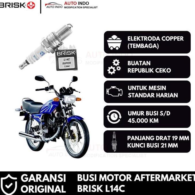 Promo Busi Motor Rx King Busi Brisk Copper Racing L14C (Busi Panjang) Diskon
