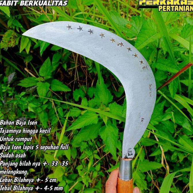 Sabit Pengaritan Rumput Baja Isen Full Tembus Lapis 5 Berkualitas Asli Wonosobo - alat pertanian