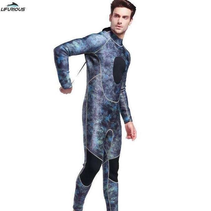 Wetsuit Pria One Piece Camo Neoprene 3Warna Ketebalan 3Mm Kualitas Terbaik Harga Termurah