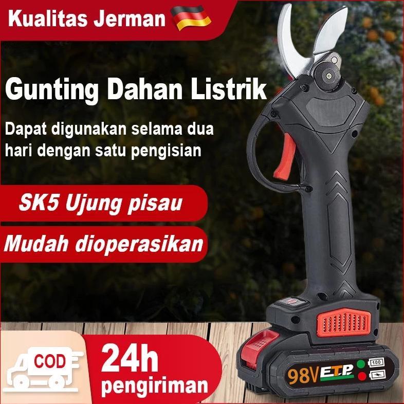 98V Gunting Dahan Listrik Gunting Taman Elektrik Garden Cordless Pruning Shear Scissors Pemangkas Da