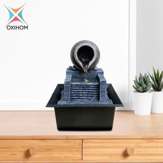 Oxihom W503 Water Fountain Ornament Articles Taman Air Mancur Mini Garden Abstrak Dekorasi Indoor da