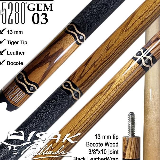 5280 USA GEM03 Pool Cue - Billiard Stick Biliar Stik Bocote Tiger Tip