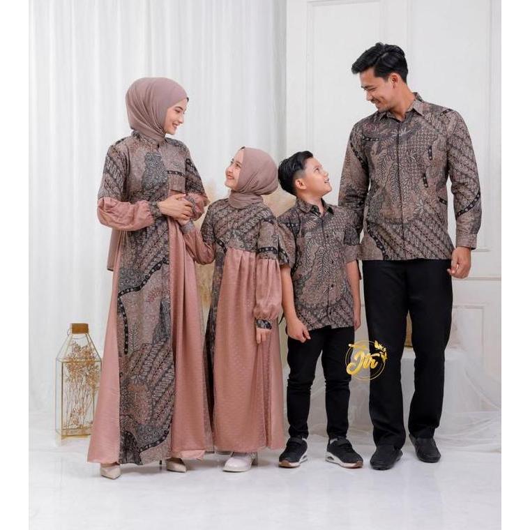 Couple Family Raya Series Couple Batik Keluarga Dress Katun Dewasa Sarimbit