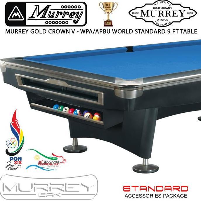 TERBARU - Murrey Gold Crown V STD 9 ft Pool Table - Meja Billiard Biliar 9 feet
