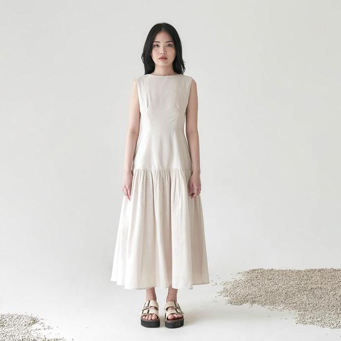 InKano Spire Dress Maxi - Sleeveless dress panjang korea wanita katun warna coklat dan hitam black c