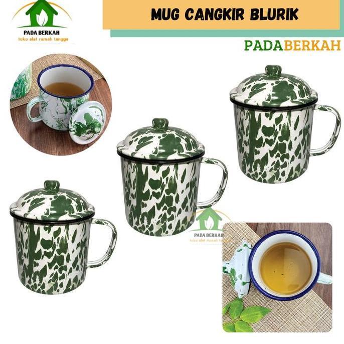 Mug Cangkir Lurik Belang Tentara Jadul Jadoel Gelas Teh Kopi Klasik Kode 714