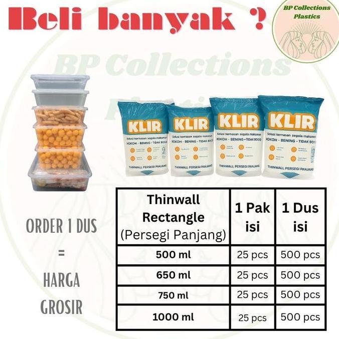 Bestone- 1 DUS THINWALL BOX 500ML 650ML 750ML 1000ML 1500ML 2000ML 3000ML RECTANGLE SQUARE PERSEGI P