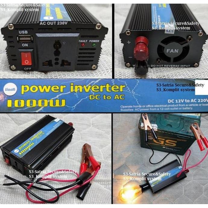 BEBAS ONGKIR - Power Inverter 1000W 1000watt inveter1000 W watt dari AKI DC 12v ke AC electronic Par