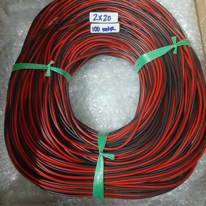 HARGA DISC - Kabel merah hitam 2x20/kabel merah hitam/kabel speaker /kabel serabut