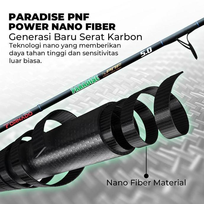 Tornado Paradise Joran  Pancing  Paradise II Power Nano Fiber PNF Handle Full EVA Ringan Kuat Garans
