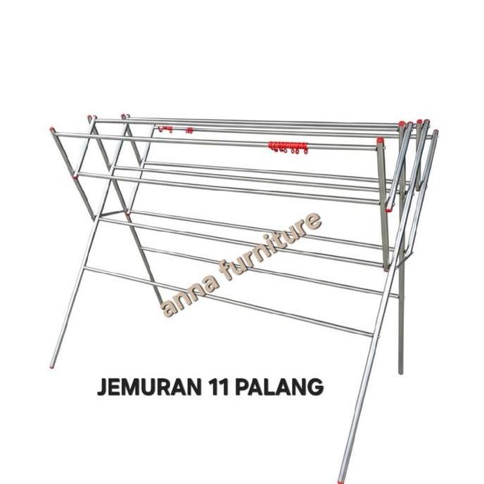 ASLI Takashimoerah Jemuran Pipa Stainless Steel 180cm PALANG 9 & 11 Bonus Canteran Hanger Diter 26mm