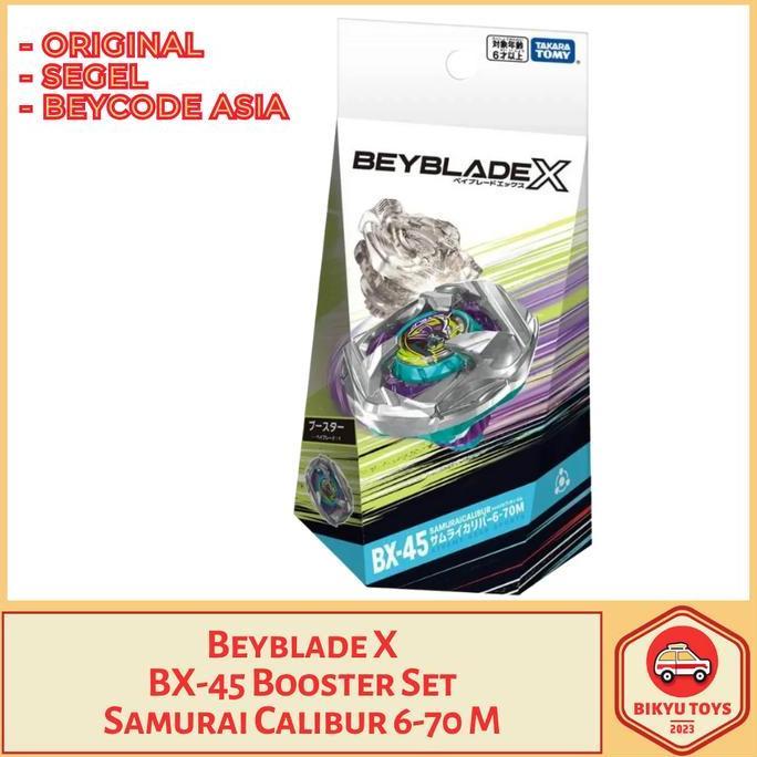 Beyblade X BX-45 Samurai Calibur Booster Set 6-70 Ratchet M Metal Bit Takara Tomy Top Gangsing