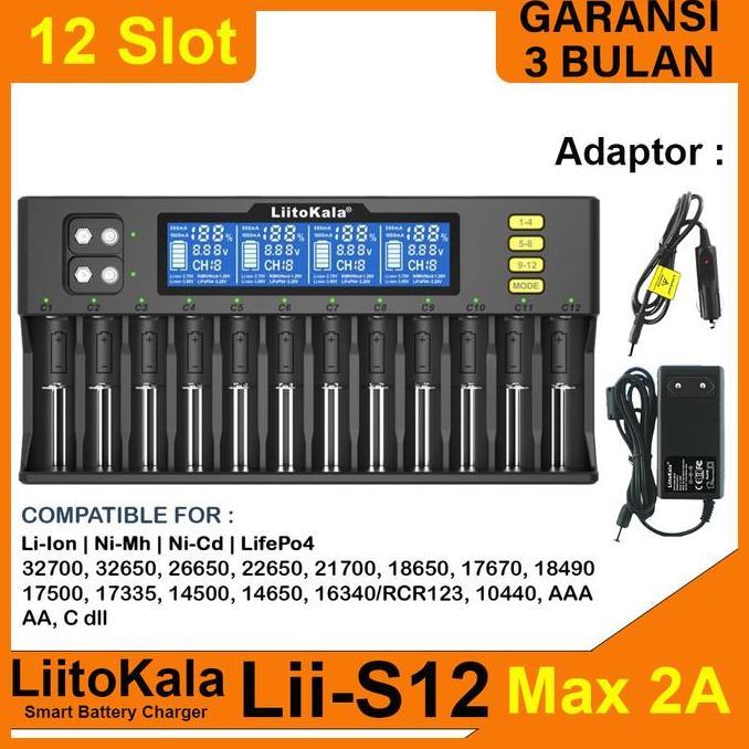 LiitoKala Lii-S12 Smart Battery Fast Charging 2A multifungsi