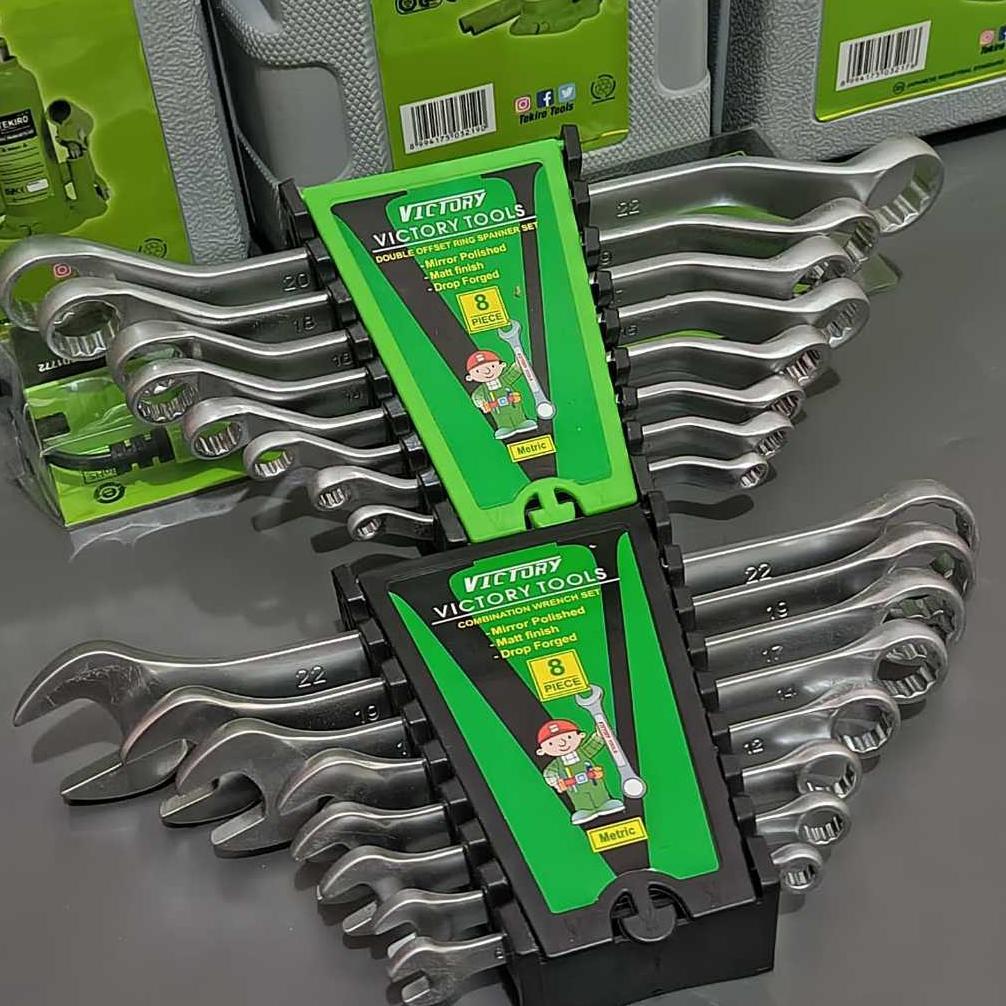 Kunci ring pas set lengkap 8 pcs 6-22mm / Kunci ring set double ring komplit victory