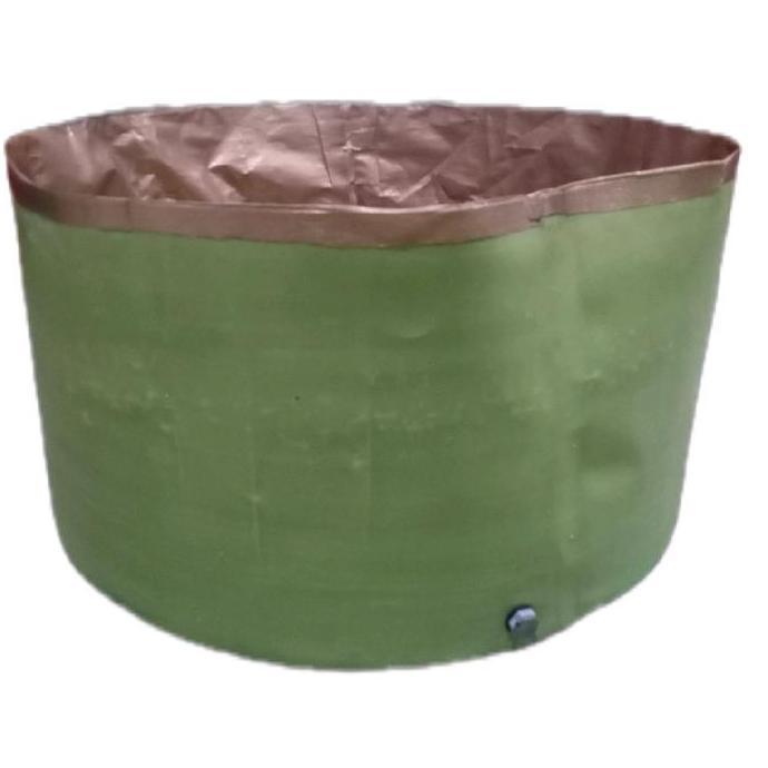 KOLAM IKAN BENTUK BULAT TANPA RANGKA BAHAN TERPAL A20 DILAPISI FIBER/KARPET TALANG