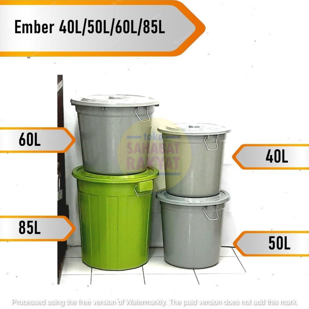 Ember Hitam / Ember Abu-abu Tutup / Ember Kamar Mandi 40L & 50L