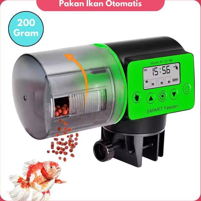 Dispenser Pakan Ikan Otomatis Alat Pemberi Makan Ikan Akuarium Kolam Otomatis AME