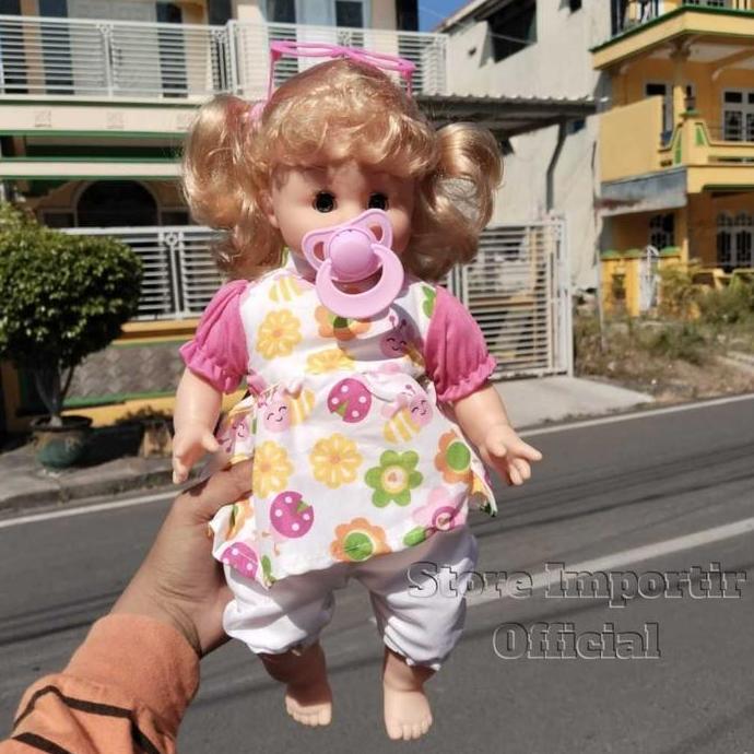 Berkualitas Mainan Boneka Elvira 638 S Plus Empeng Bisa Nangis Dan Bisa Bicara Mama Papa Lucu | Main