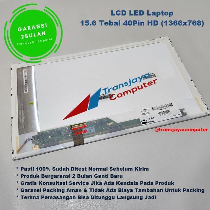 Layar LED LCD Fujitsu Lifebook A573 A572 AH531 15.6 Tebal 40pin