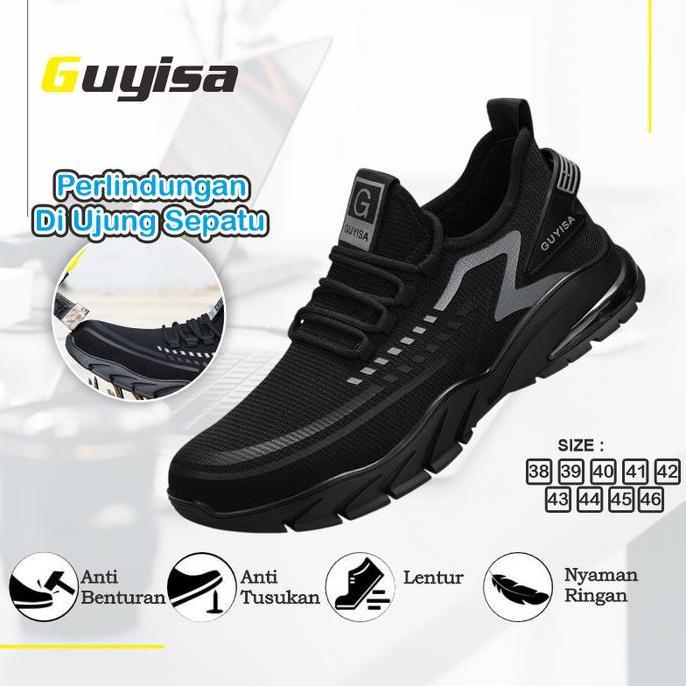 Guyisa Sepatu Sneakers Safety Sport Blade Grey | Sepatu Safety Sport | Sepatu Kerja | Sepatu Pabrik 