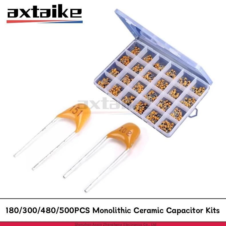 180/300/480/500PCS Monolithic Ceramic Capacitor Kits 10pF - 10uF 50V 106 105 474 104 103 102 101 33 
