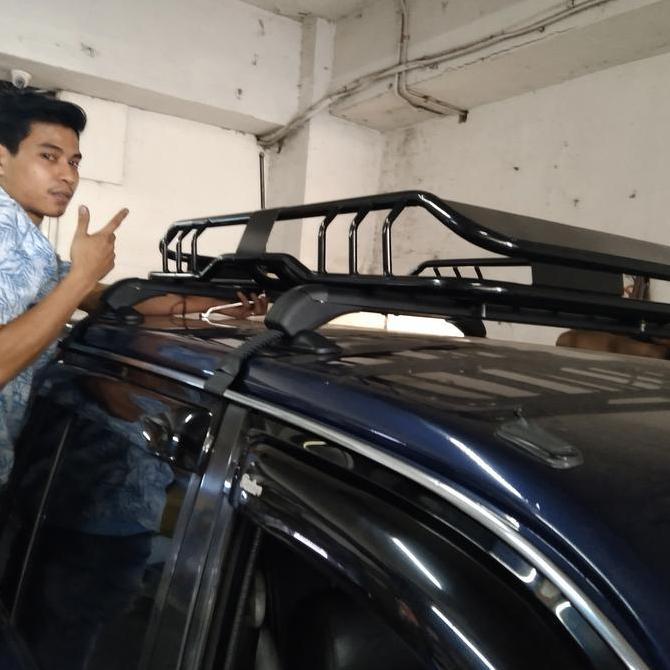Roofrack Bagasi Atas Mobil Kijang Merek Buzz Rack Ukuran 120 Kali 80 Kali 17 Plus Cross Bar Komplit 