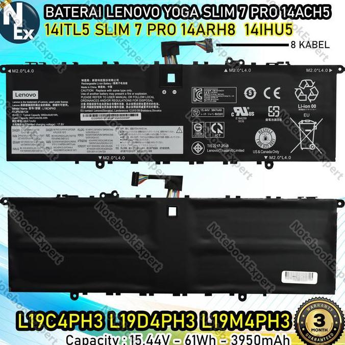 BATERAI BATTERY FOR YOGA SLIM 7 PRO 14ACH5 14ITL5 L19C4PH3 L19D4PH3 L19M4PH3 ORIGINAL