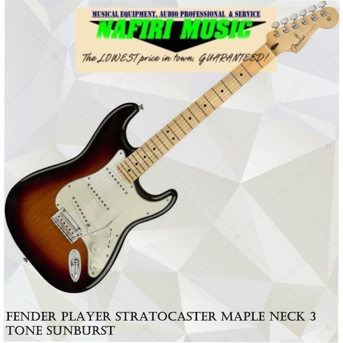 Fender Player Stratocaster Maple Neck 3 Tone Sunburst Original Dan Terpercaya