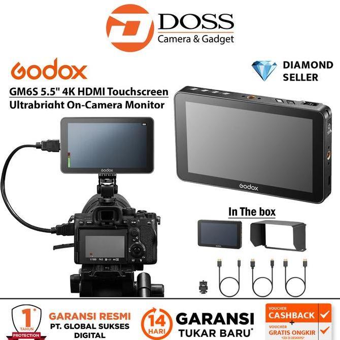 NEW Godox Monitor GM6S 4K HDMI Touchscreen Camera Monitor Godox GM 6S