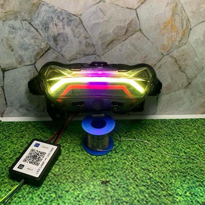 ERAZORM STOPLAMP AEROX NEW COSTUM ALIS ALA LAZY RGB 210 MODE 1 SET TINGGAL PASANG Lampu Motorcycle