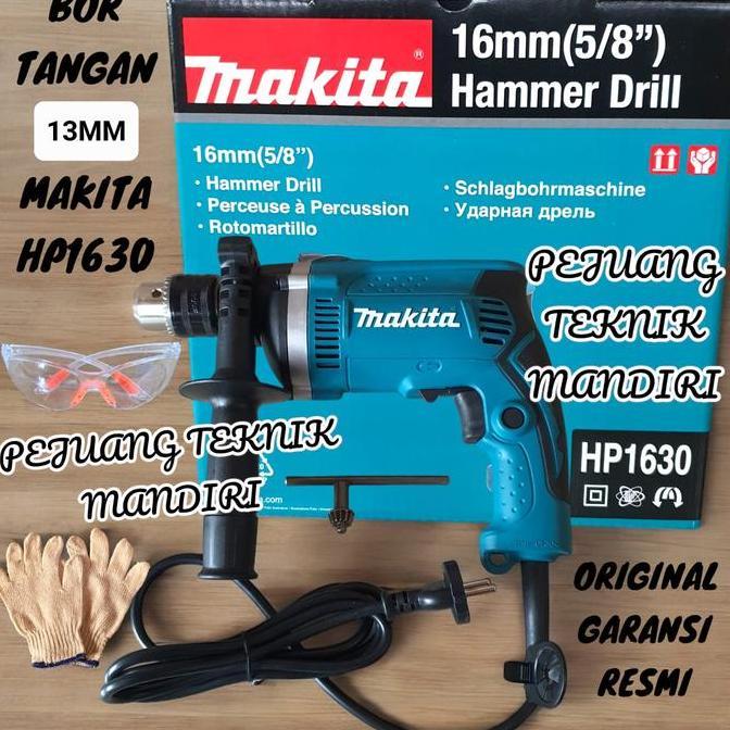 LOWARY MESIN BOR TANGAN BETON TEMBOK 13MM MAKITA HP 1630 / IMPACT DRILL MAKITA HP1630 / BOR TANGAN M