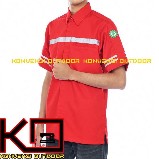 BAJU KEMEJA SAFETY WEARPACK K3 OUTDOOR PREMIUM LENGAN PENDEK Seragam Proyek Keren Pria Kerja Lapanga