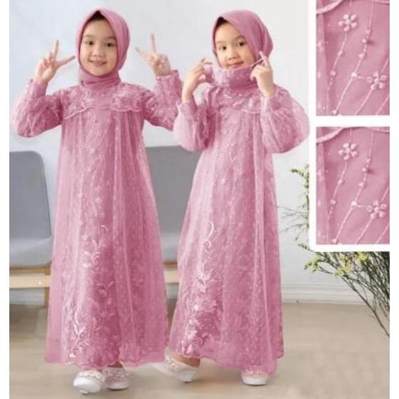 Gaun gamis Mewah Pesta anak Remaja Perempuan Tanggung tile mutiara usia 4 tahun sampai 12 tahun Baju