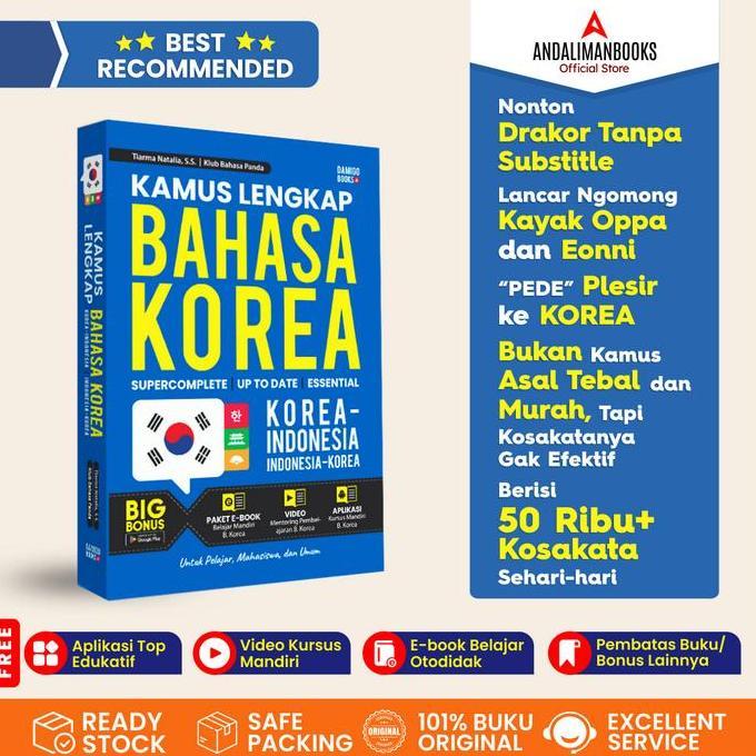 KAMUS Praktis Bahasa KOREA - Kamus Lengkap Bahasa Korea - Buku Belajar Bahasa Korea TERLENGKAP