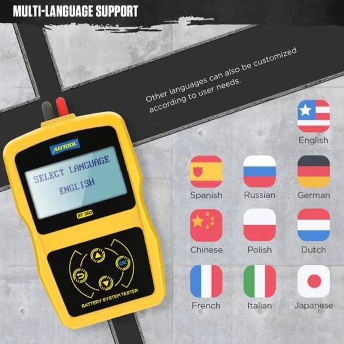 AUTOOL TESTER AKI BATERAI BT360 12V DIGITAL ANALYZER VOLTMETER