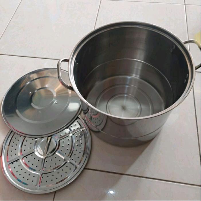 Panci Kukusan Steamer Stock Pot Set Tebal 555 - Dapur Karya Medan Original Dan Terpercaya