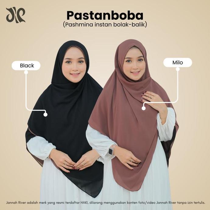 CLEARENCE SALE Jannah River PASTANBOBA Pashmina Instan Bolak-balik Kerudung Muslimah