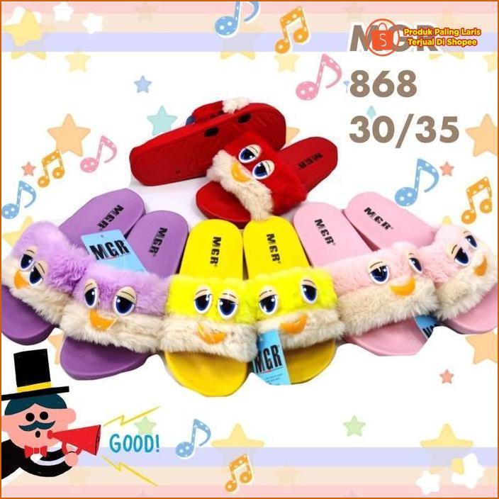 Sandal Slop Remaja Anak Cewek Bulan Moon Smile Imut Lucu Cute Enteng Empuk Mgr Mokaya Morego Balance