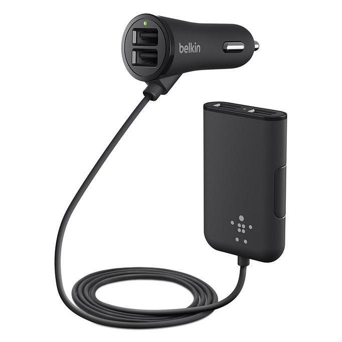 NEW BELKIN Road Rockstar 4-USB Ports Front n Backseat Charging 7.2 Amp
