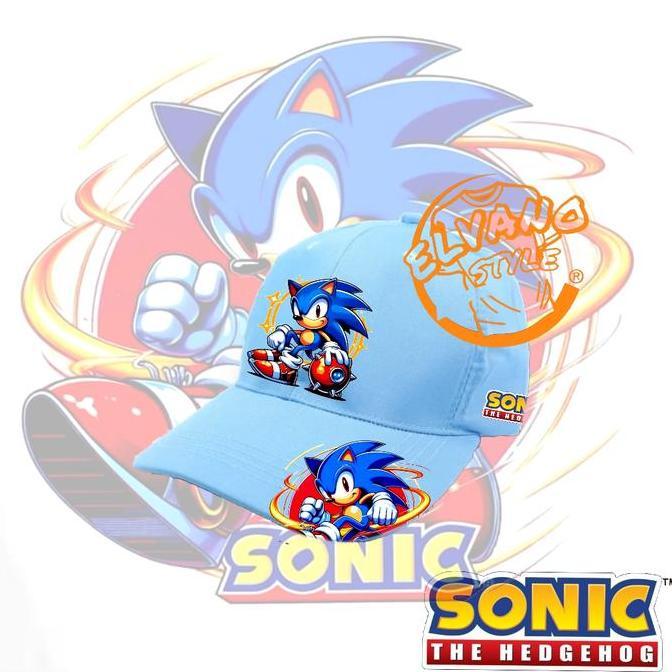 ORIGINAL Topi Anak laki-laki Sonic The Hedgehog untuk Usia 3-10 Tahun READY STOCK