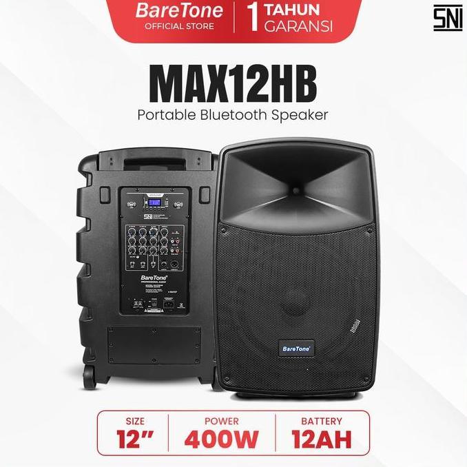 Promo Speaker Portable Baretone MAX12HB Type 12Inch Wireless Diskon