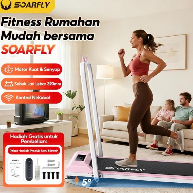 Ditatashpop - Subsidi OngkirSOARFLY Treadmill Elektrik Listrik Walking Running Pad Peralatan Olahrag